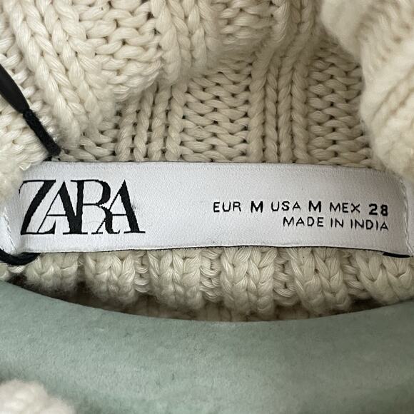 Zara Size M Sequin Turtleneck Sweater Limited Edition Embellished Embroidered - Picture 8 of 10